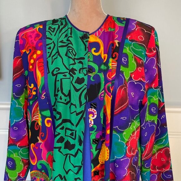 Maggie Shepherd Australia Vintage Artwear Boho Kimono Set Vibrant Large - Picture 5 of 11